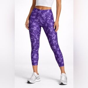 Nike One Dri-FIT 7/8 Leggings Women XS Purple‎ Floral Training FZ3229-509 NWT